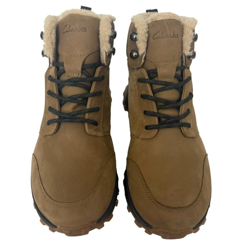 Clarks Men's ATL Trek Up Wp Hiking Boots Leather Upper Dark Sand Size 8.5 New